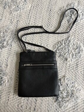 Black Leather Crossbody Bag